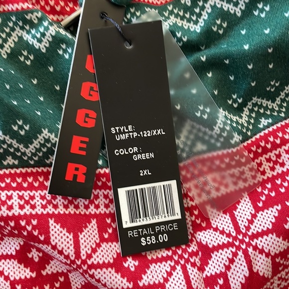 NWT Galaxy by Harvic Men’s Slim Fit Christmas Print Joggers Size 2XL - Picture 4 of 5